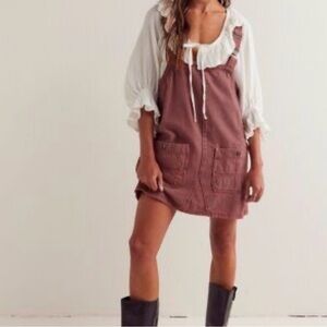 Free People We The Free Overall Smock Mini Dress size Medium